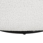 Fauteuil d'appoint pivotant rond en tissu bouclé blanc/beige/noir, une place
