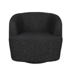Fauteuil d'appoint pivotant rond en tissu bouclé blanc/beige/noir, une place