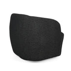Fauteuil d'appoint pivotant rond en tissu bouclé blanc/beige/noir, une place
