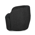 Fauteuil d'appoint pivotant rond en tissu bouclé blanc/beige/noir, une place