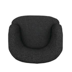 Fauteuil d'appoint pivotant rond en tissu bouclé blanc/beige/noir, une place