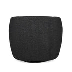 Fauteuil d'appoint pivotant rond en tissu bouclé blanc/beige/noir, une place