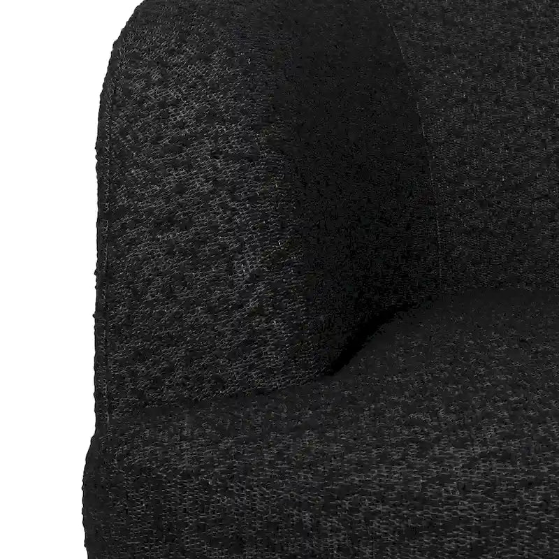 Fauteuil d'appoint pivotant rond en tissu bouclé blanc/beige/noir, une place