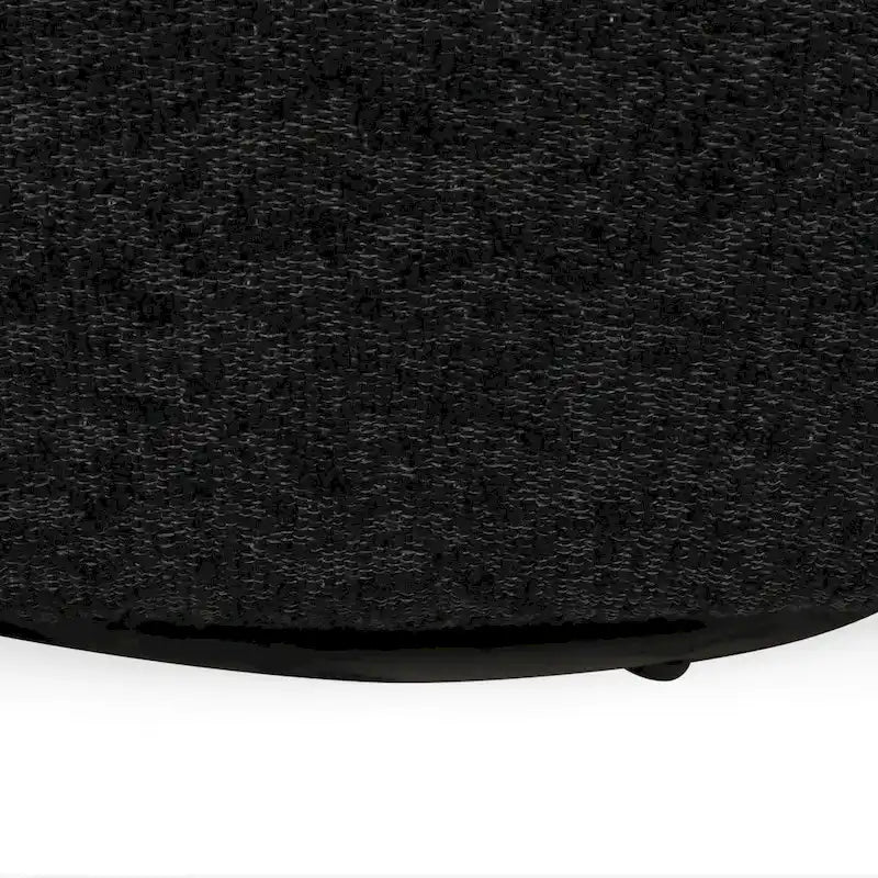 Fauteuil d'appoint pivotant rond en tissu bouclé blanc/beige/noir, une place