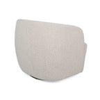 Fauteuil d'appoint pivotant rond en tissu bouclé blanc/beige/noir, une place