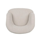 Fauteuil d'appoint pivotant rond en tissu bouclé blanc/beige/noir, une place