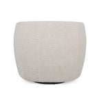 Fauteuil d'appoint pivotant rond en tissu bouclé blanc/beige/noir, une place