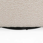 Fauteuil d'appoint pivotant rond en tissu bouclé blanc/beige/noir, une place