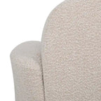 Fauteuil d'appoint pivotant rond en tissu bouclé blanc/beige/noir, une place