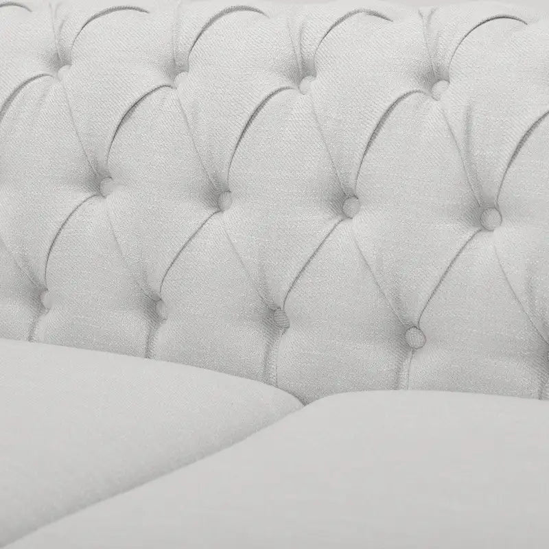 Canapé Chesterfield 3 places gris galet et marron foncé