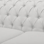 Canapé Chesterfield 3 places gris galet et marron foncé
