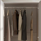 Armoire 2 portes avec tiroir et tringle à vêtements, coloris blanc et noir
