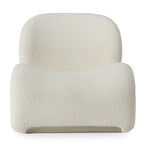 Fauteuil d'appoint en tissu blanc, dossier incurvé, une place