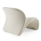 Fauteuil d'appoint en tissu blanc, dossier incurvé, une place