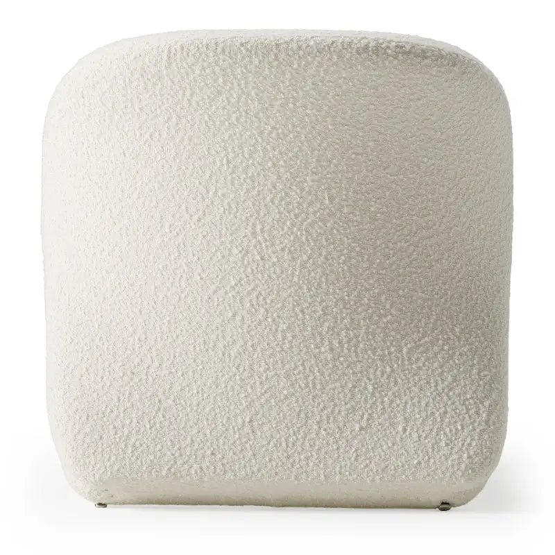 Fauteuil d'appoint en tissu blanc, dossier incurvé, une place