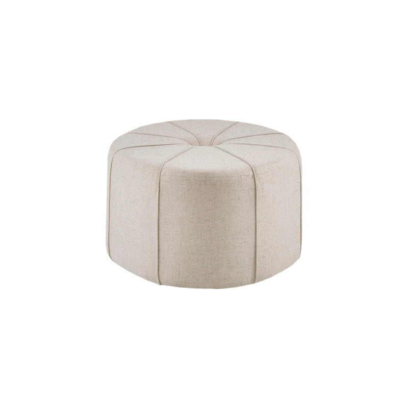 Pouffe ovale touffeté bleu / crème / gris, 1 place