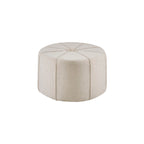 Pouffe ovale touffeté bleu / crème / gris, 1 place