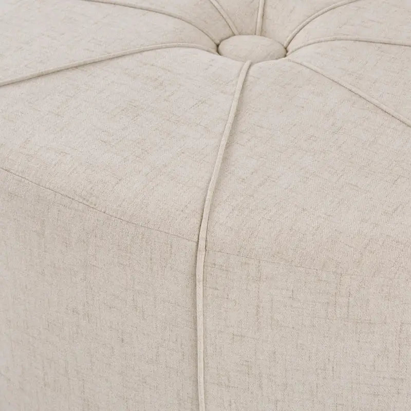 Pouffe ovale touffeté bleu / crème / gris, 1 place