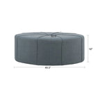 Pouffe ovale touffeté bleu / crème / gris, 1 place