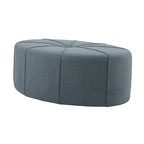 Pouffe ovale touffeté bleu / crème / gris, 1 place