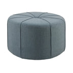 Pouffe ovale touffeté bleu / crème / gris, 1 place
