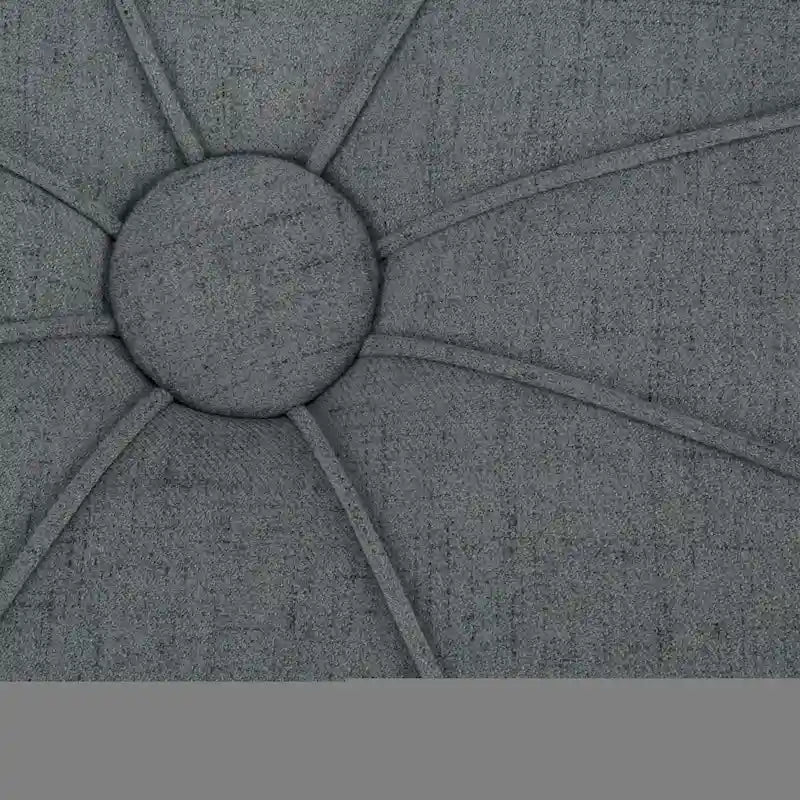 Pouffe ovale touffeté bleu / crème / gris, 1 place