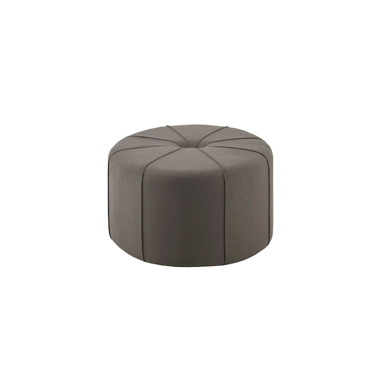 Pouffe ovale touffeté bleu / crème / gris, 1 place