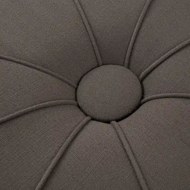 Pouffe ovale touffeté bleu / crème / gris, 1 place