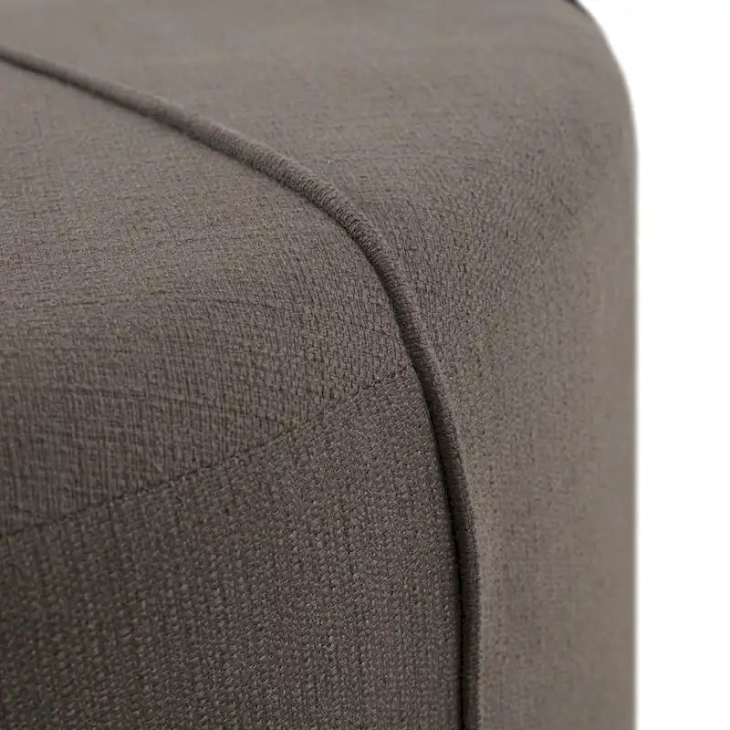 Pouffe ovale touffeté bleu / crème / gris, 1 place