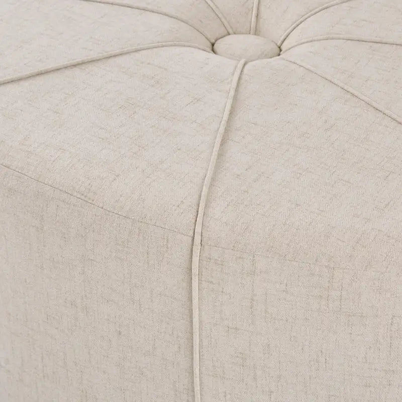 Pouffe ovale touffeté bleu / crème / gris, 1 place