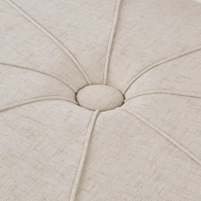 Pouffe ovale touffeté bleu / crème / gris, 1 place