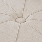 Pouffe ovale touffeté bleu / crème / gris, 1 place