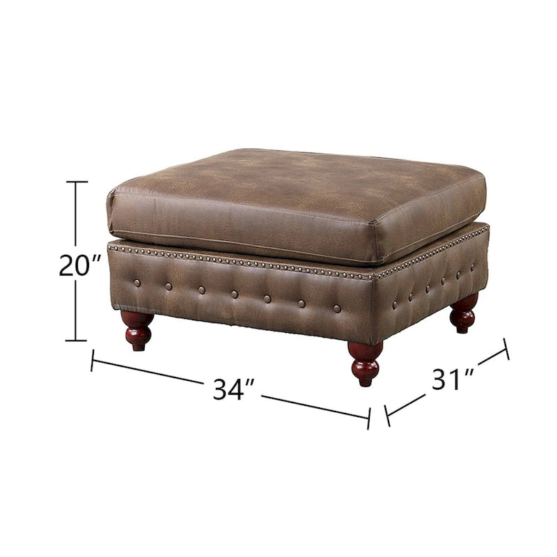 Ensemble de canapé d'angle 4 pièces en similicuir avec pieds en bois