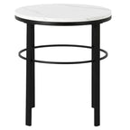 Laiton / Bronze noirci, Table d'appoint ronde avec plateau imitation marbre, 1 personne, Moderne glamour