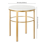 Laiton / Bronze noirci, Table d'appoint ronde avec plateau imitation marbre, 1 personne, Moderne glamour