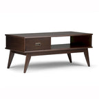 Table basse Mid-Century Moderne Auburn Moyen / Teck Brun – 48 larg. x 22 prof. x 20 haut.