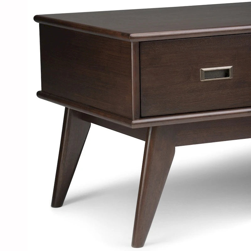 Table basse Mid-Century Moderne Auburn Moyen / Teck Brun – 48 larg. x 22 prof. x 20 haut.