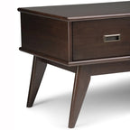 Table basse Mid-Century Moderne Auburn Moyen / Teck Brun – 48 larg. x 22 prof. x 20 haut.