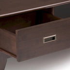 Table basse Mid-Century Moderne Auburn Moyen / Teck Brun – 48 larg. x 22 prof. x 20 haut.