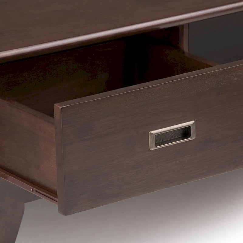 Table basse Mid-Century Moderne Auburn Moyen / Teck Brun – 48 larg. x 22 prof. x 20 haut.
