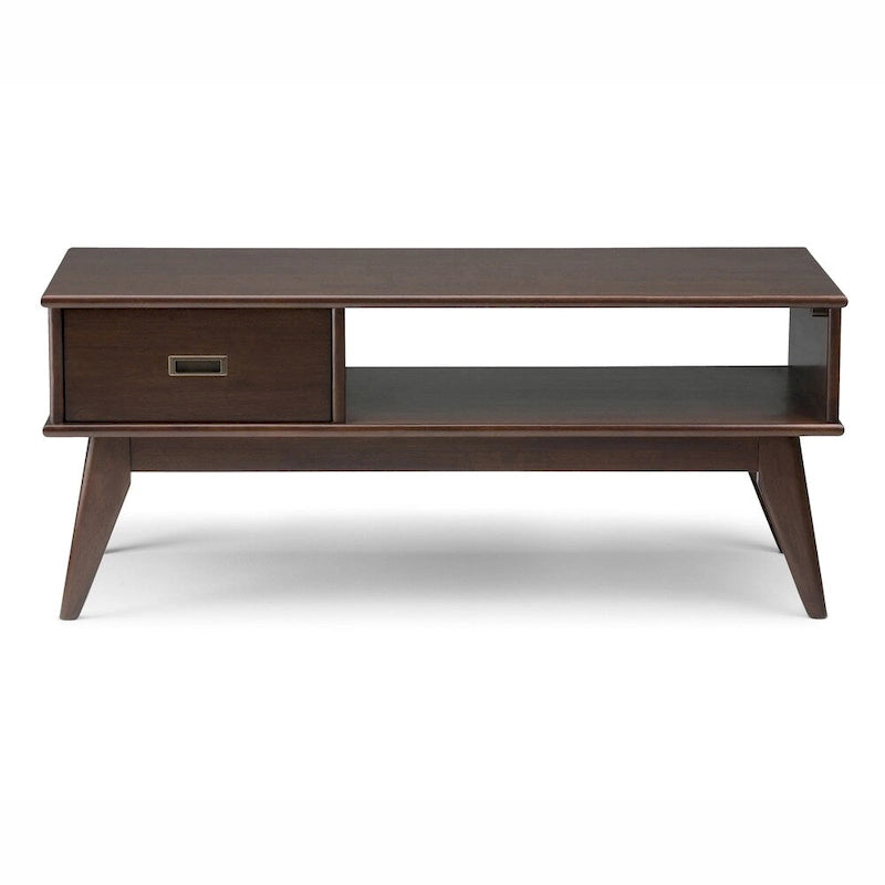 Table basse Mid-Century Moderne Auburn Moyen / Teck Brun – 48 larg. x 22 prof. x 20 haut.