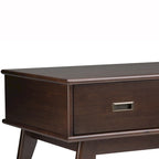 Table basse Mid-Century Moderne Auburn Moyen / Teck Brun – 48 larg. x 22 prof. x 20 haut.