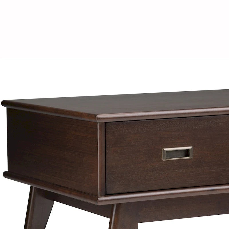 Table basse Mid-Century Moderne Auburn Moyen / Teck Brun – 48 larg. x 22 prof. x 20 haut.