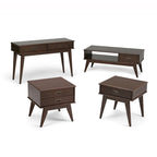 Table basse Mid-Century Moderne Auburn Moyen / Teck Brun – 48 larg. x 22 prof. x 20 haut.