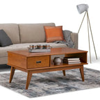 Table basse Mid-Century Moderne Auburn Moyen / Teck Brun – 48 larg. x 22 prof. x 20 haut.