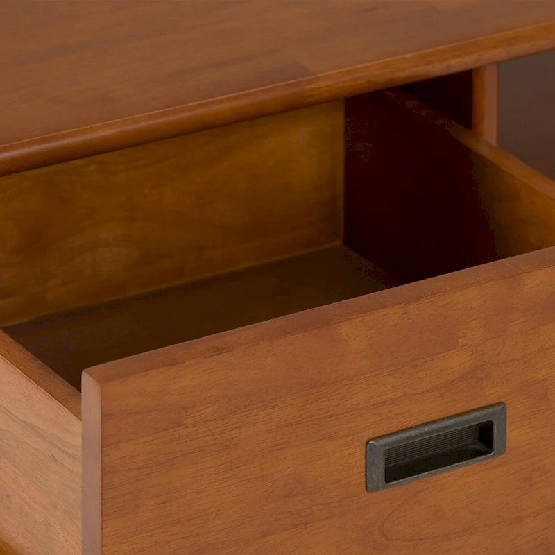 Table basse Mid-Century Moderne Auburn Moyen / Teck Brun – 48 larg. x 22 prof. x 20 haut.