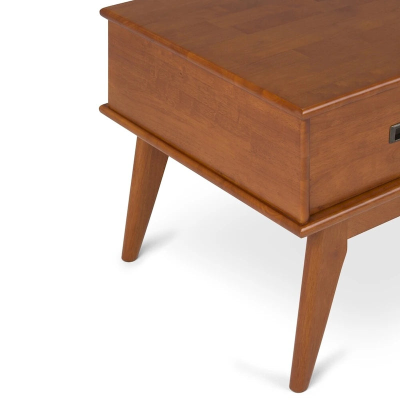 Table basse Mid-Century Moderne Auburn Moyen / Teck Brun – 48 larg. x 22 prof. x 20 haut.