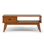 Table basse Mid-Century Moderne Auburn Moyen / Teck Brun – 48 larg. x 22 prof. x 20 haut.