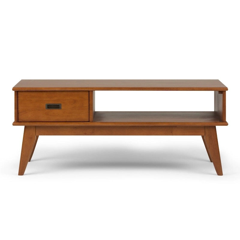 Table basse Mid-Century Moderne Auburn Moyen / Teck Brun – 48 larg. x 22 prof. x 20 haut.