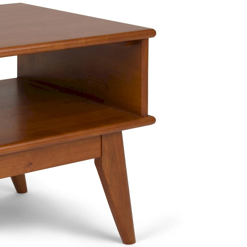 Table basse Mid-Century Moderne Auburn Moyen / Teck Brun – 48 larg. x 22 prof. x 20 haut.